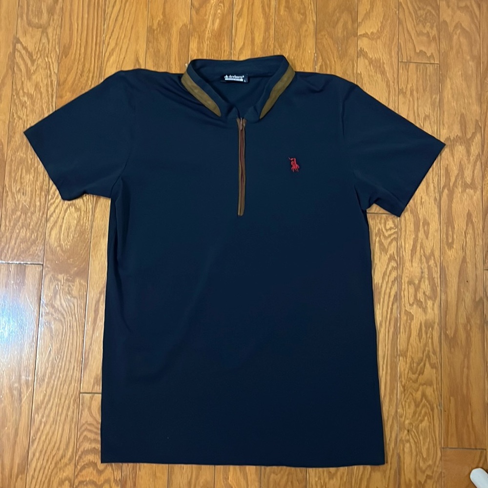 Men’s Navy Dewberry Couture Deluxe Polo Shirt/ Front Zipper Closure/ Size Large